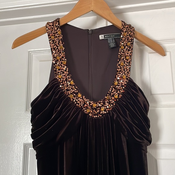 JB Boutique Velvet Brown Dress Size 4 - Picture 8 of 12